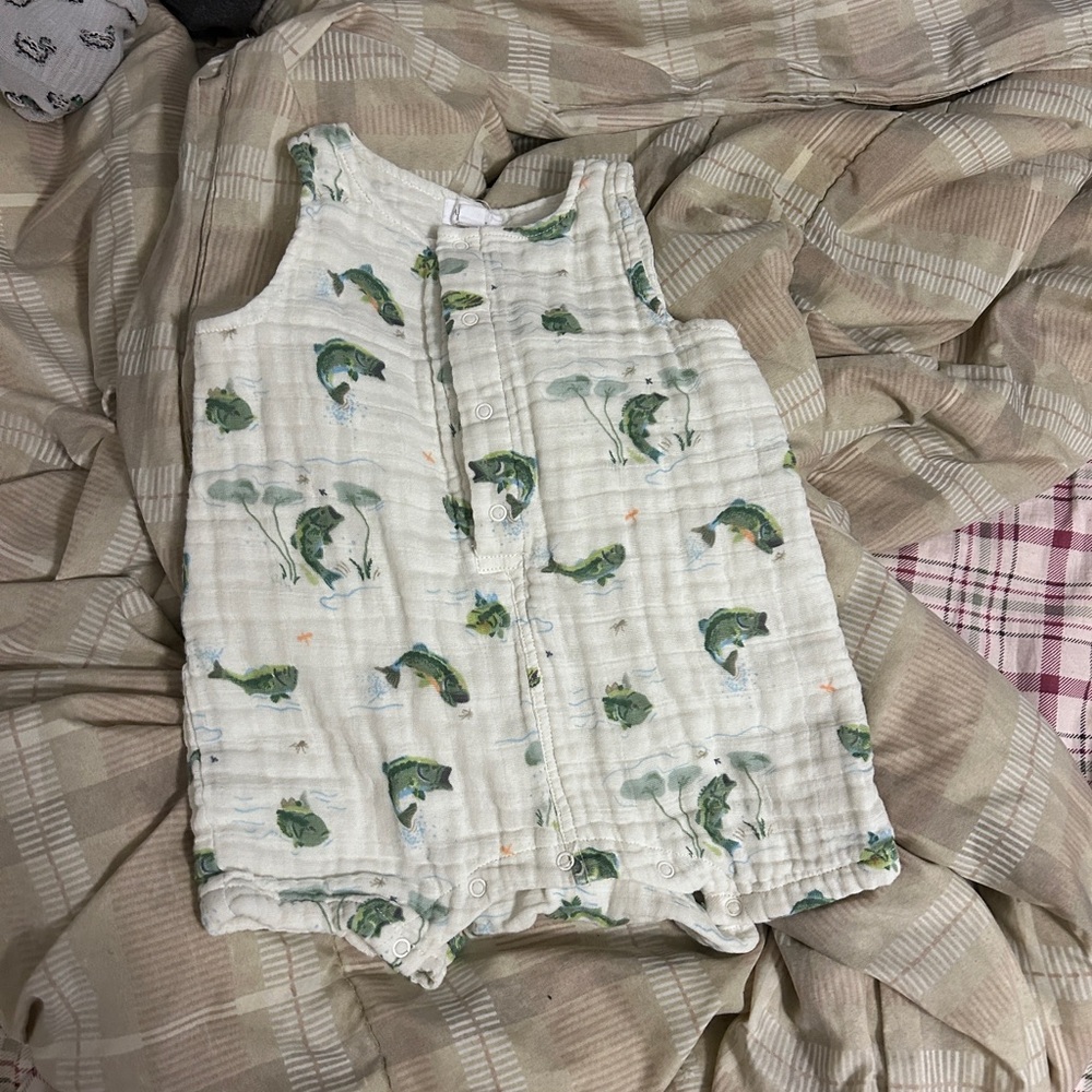 Angel Dear Green Elephant Print Top